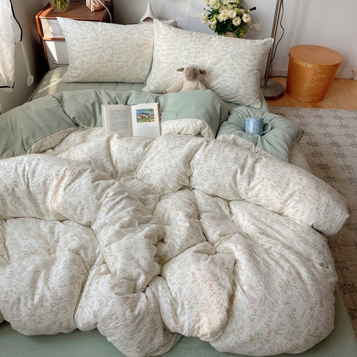 91家纺网 家纺一手货源 找家纺 贝扬思家纺 2026新款高品质A类泡芙纱普通款四件套-110g-(软软糯糯小红书推荐~) 凌晨信件