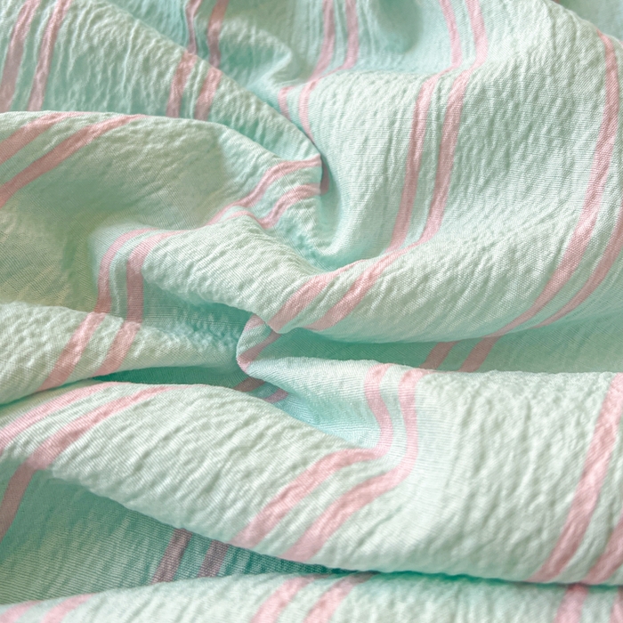 91家纺网 家纺一手货源 找家纺 鑫利来家纺 2026新款日系多巴胺皱皱纱贝壳绣夏被夏凉被空调被 春染-薄荷