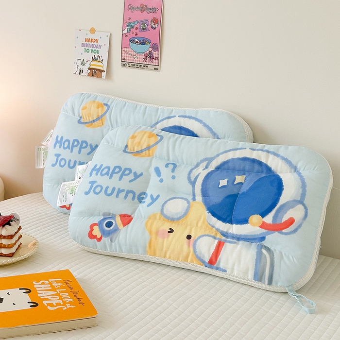 91家纺网 家纺一手货源 找家纺 嗨生活 2026新款冰豆豆枕芯大版卡通儿童枕芯幼儿园枕芯枕头枕芯 绒豆豆-开心宇航员