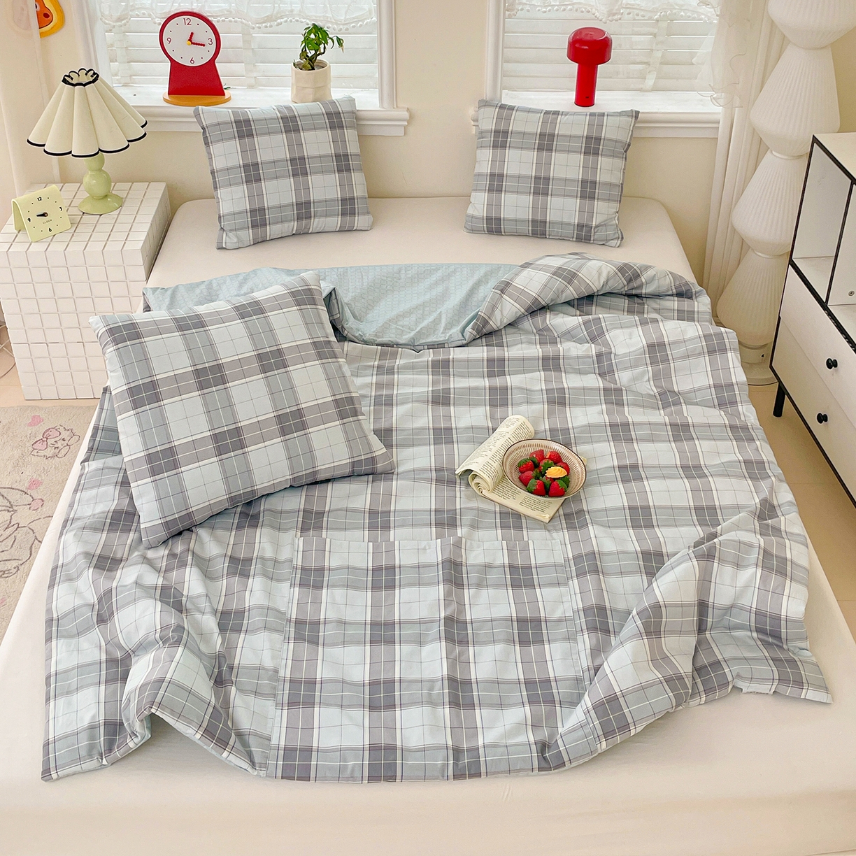 91家纺网 家纺一手货源 找家纺 （总）多米家居 2026新款口袋印花抱枕被单品