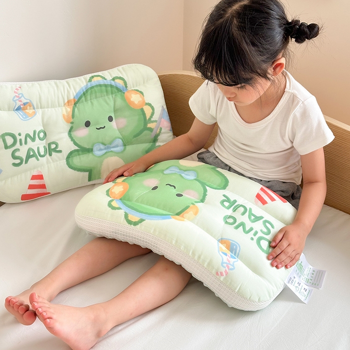 91家纺网 家纺一手货源 找家纺 嗨生活 2026新款冰豆豆枕芯大版卡通儿童枕芯幼儿园枕芯枕头枕芯 绒豆豆-恐龙宝宝