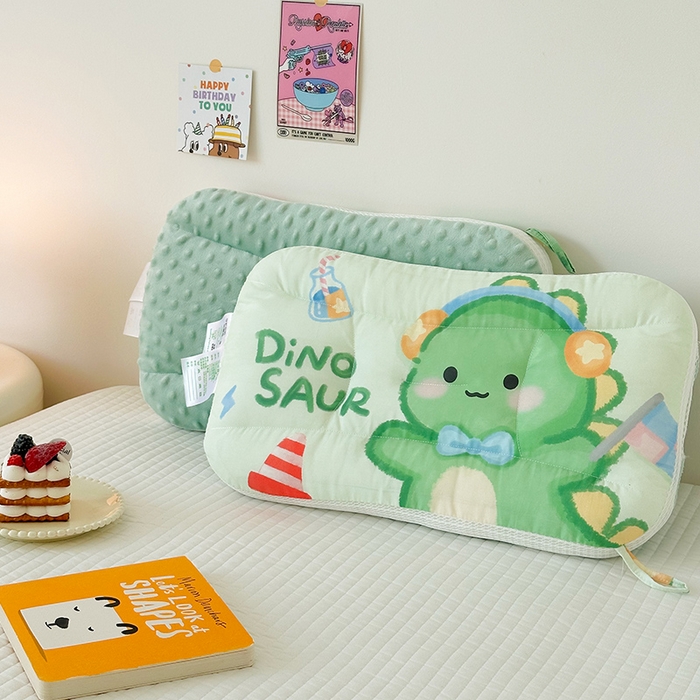 91家纺网 家纺一手货源 找家纺 嗨生活 2026新款冰豆豆枕芯大版卡通儿童枕芯幼儿园枕芯枕头枕芯 绒豆豆-恐龙宝宝