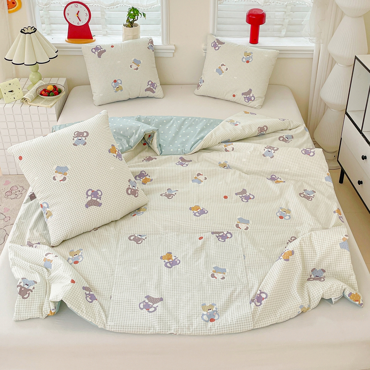 91家纺网 家纺一手货源 找家纺 （总）多米家居 2026新款口袋印花抱枕被单品