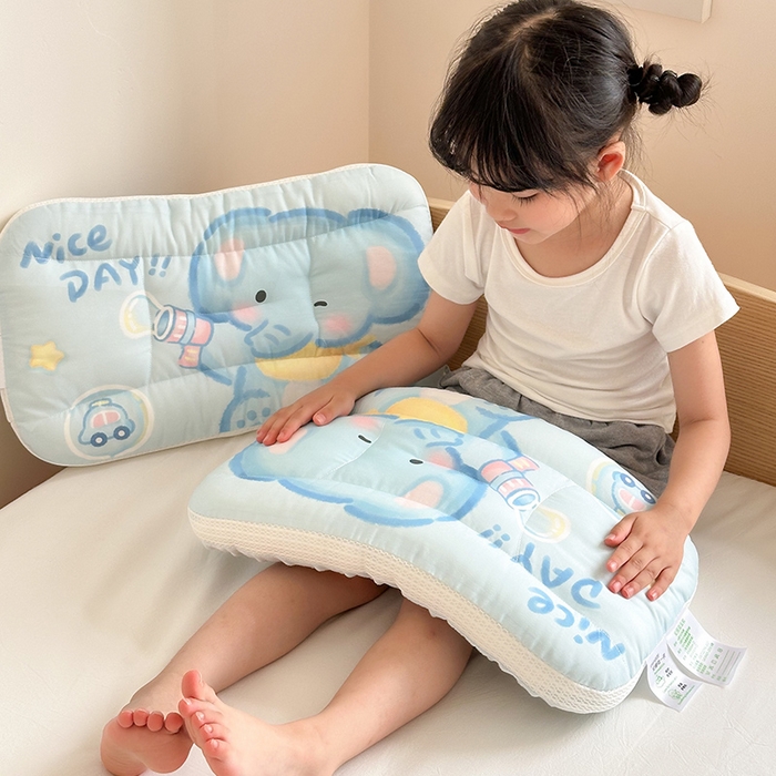 91家纺网 家纺一手货源 找家纺 嗨生活 2026新款冰豆豆枕芯大版卡通儿童枕芯幼儿园枕芯枕头枕芯 绒豆豆-快乐小象