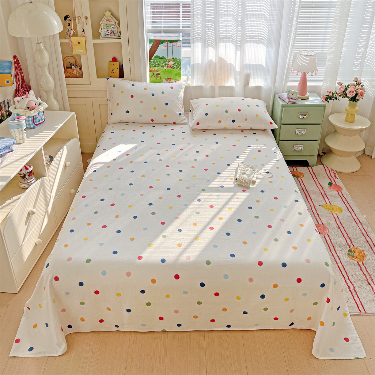 91家纺网 家纺一手货源 找家纺 （总）名兮家居 2026新款全棉纯棉A类双层纱单床单 床单单件