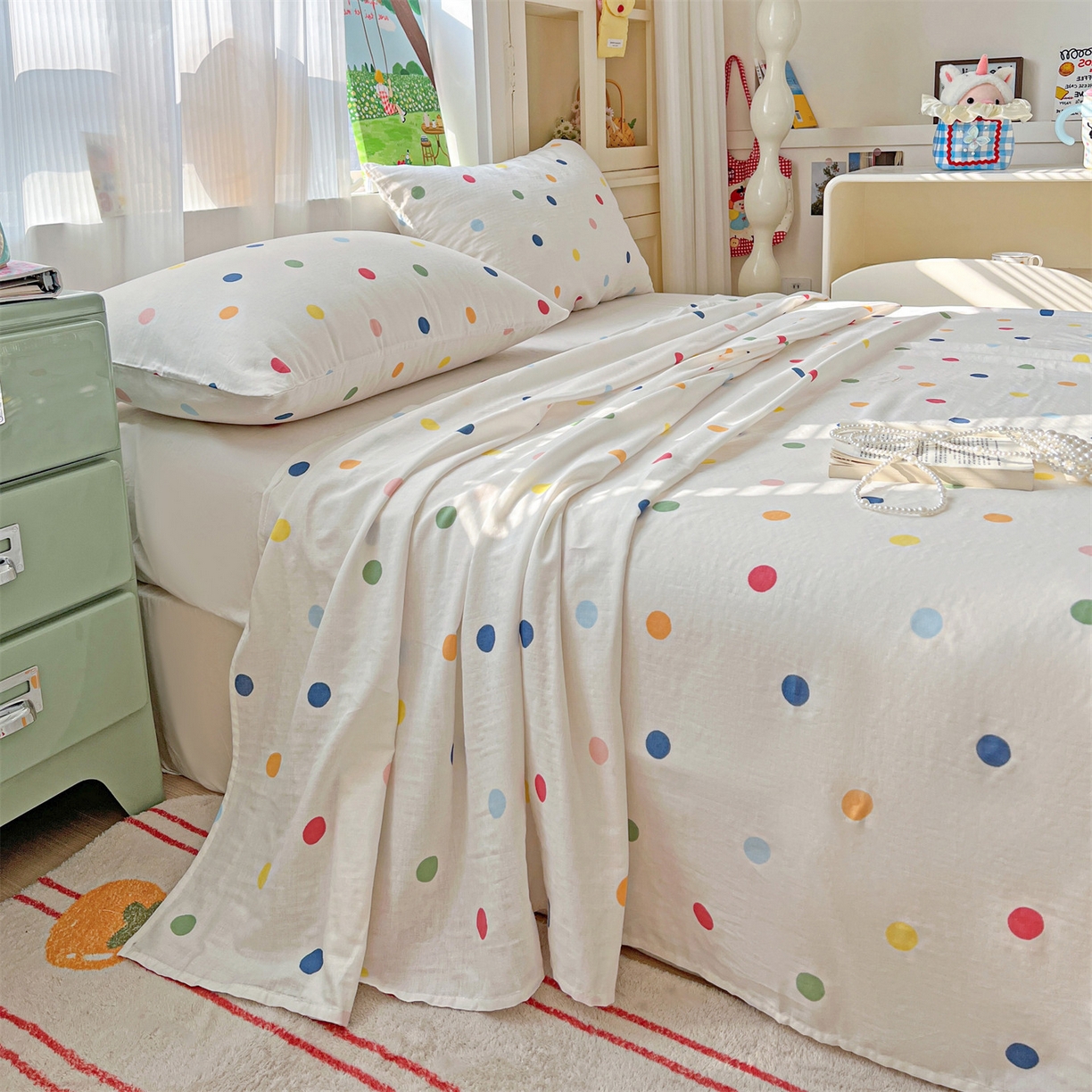 91家纺网 家纺一手货源 找家纺 （总）名兮家居 2026新款全棉纯棉A类双层纱单床单 床单单件