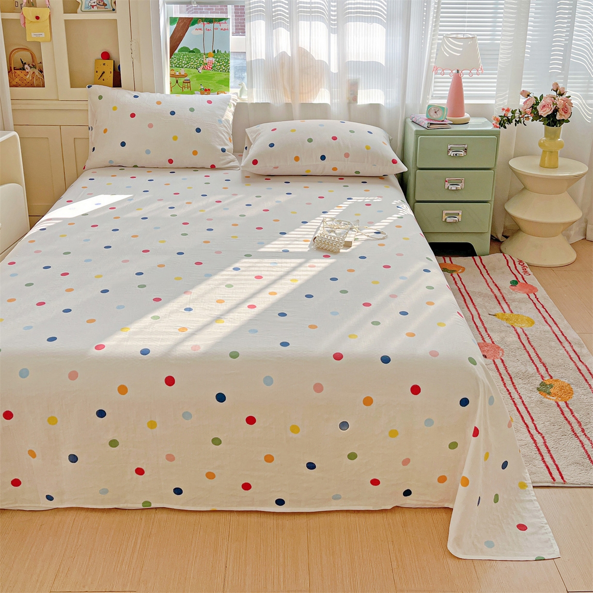 91家纺网 家纺一手货源 找家纺 （总）名兮家居 2026新款全棉纯棉A类双层纱单床单 床单单件