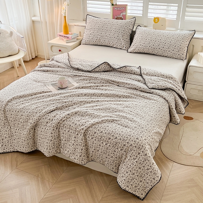 91家纺网 家纺一手货源 找家纺 （总）锦尚坊被芯馆 2026新款100%棉花双层纱夏被新疆棉花空调被可机洗夏凉被绣边踩棉工艺