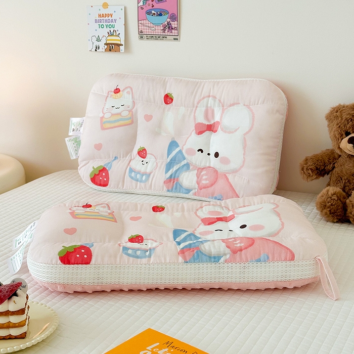 91家纺网 家纺一手货源 找家纺 嗨生活 2026新款冰豆豆枕芯大版卡通儿童枕芯幼儿园枕芯枕头枕芯 绒豆豆-萌小兔