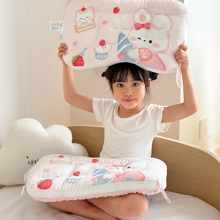 91家纺网 家纺一手货源 找家纺 嗨生活 2026新款冰豆豆枕芯大版卡通儿童枕芯幼儿园枕芯枕头枕芯 绒豆豆-萌小兔