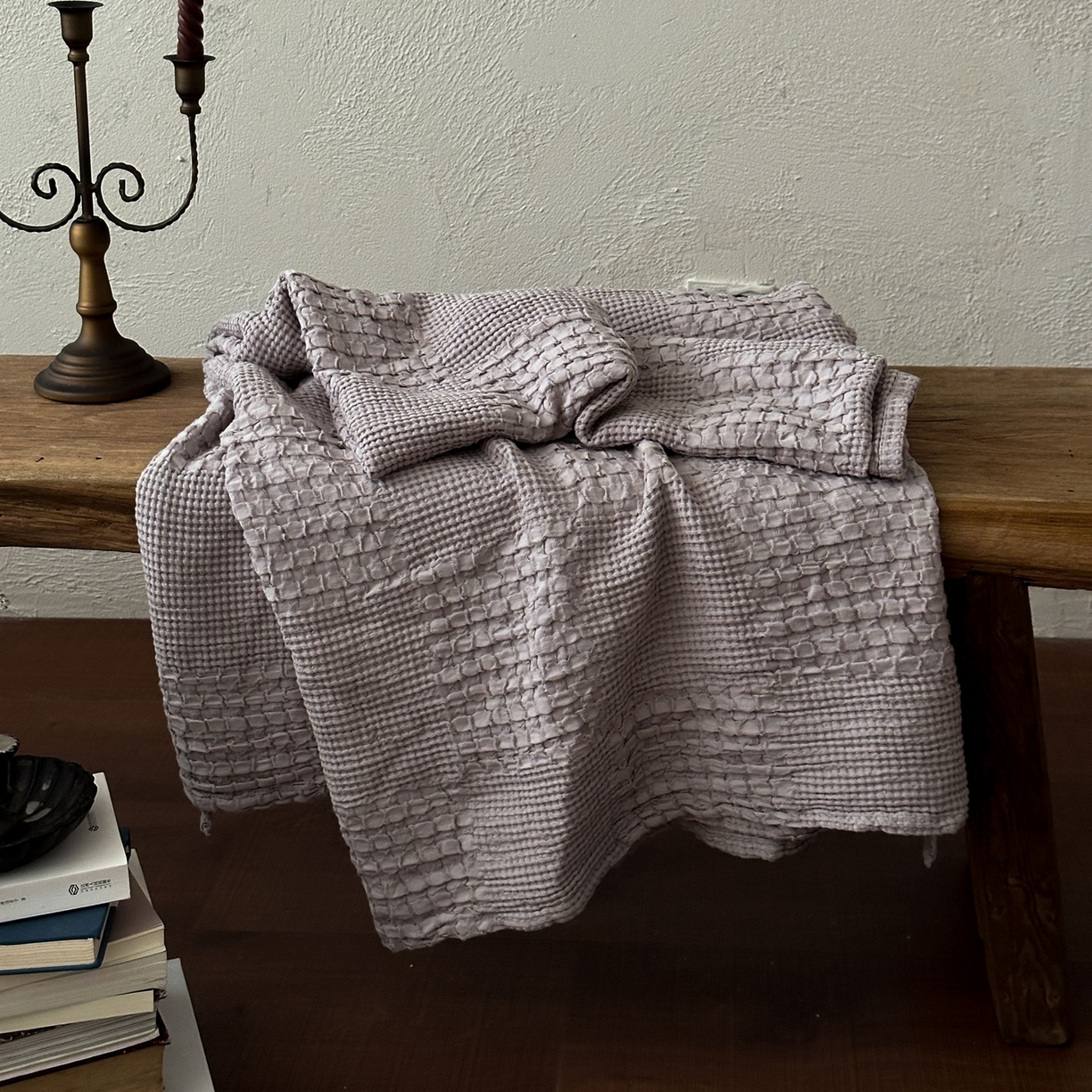 91家纺网 家纺一手货源 找家纺 （总）米菲 2026春夏新款全棉纯棉纯色毛毯盖毯