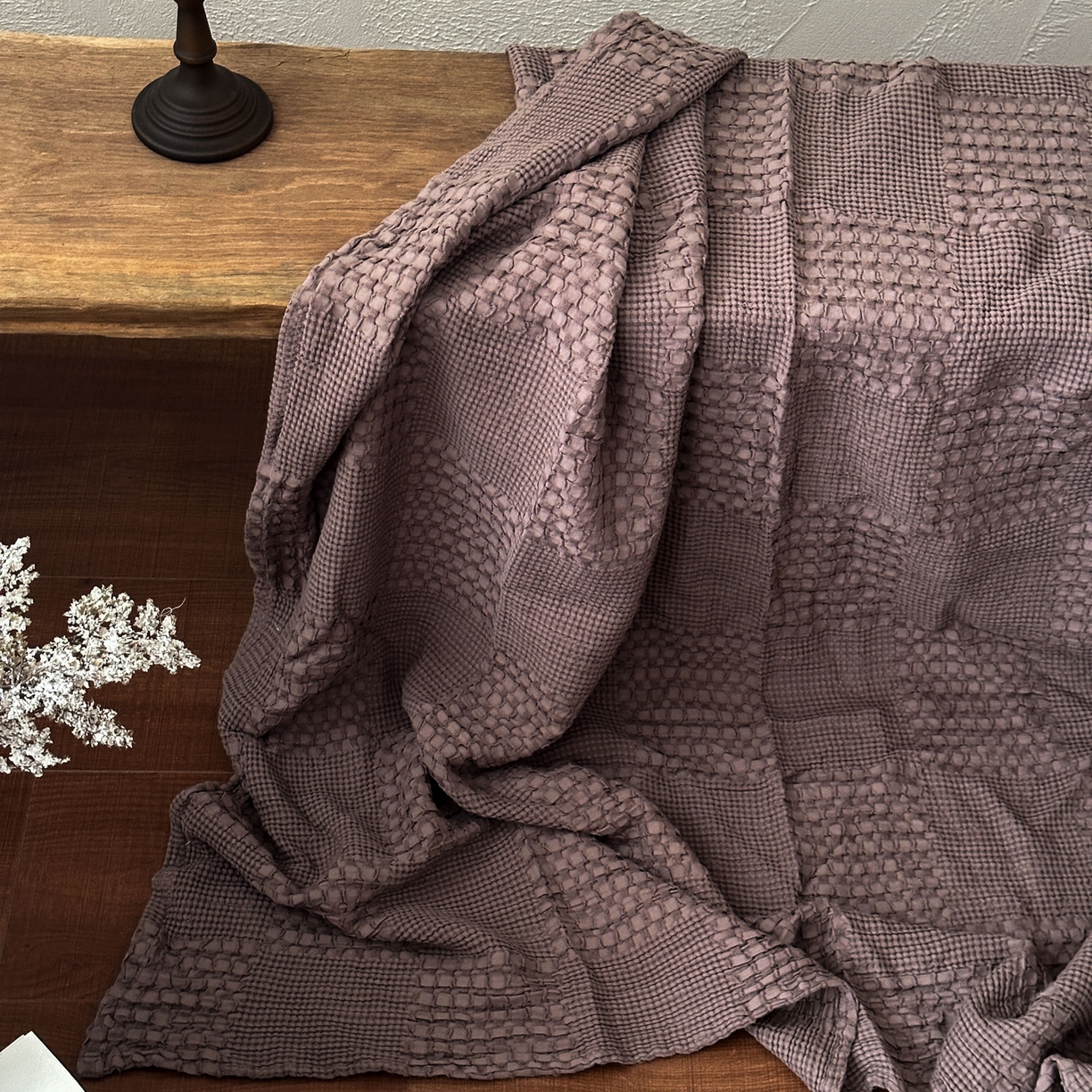 91家纺网 家纺一手货源 找家纺 （总）米菲 2026春夏新款全棉纯棉纯色毛毯盖毯