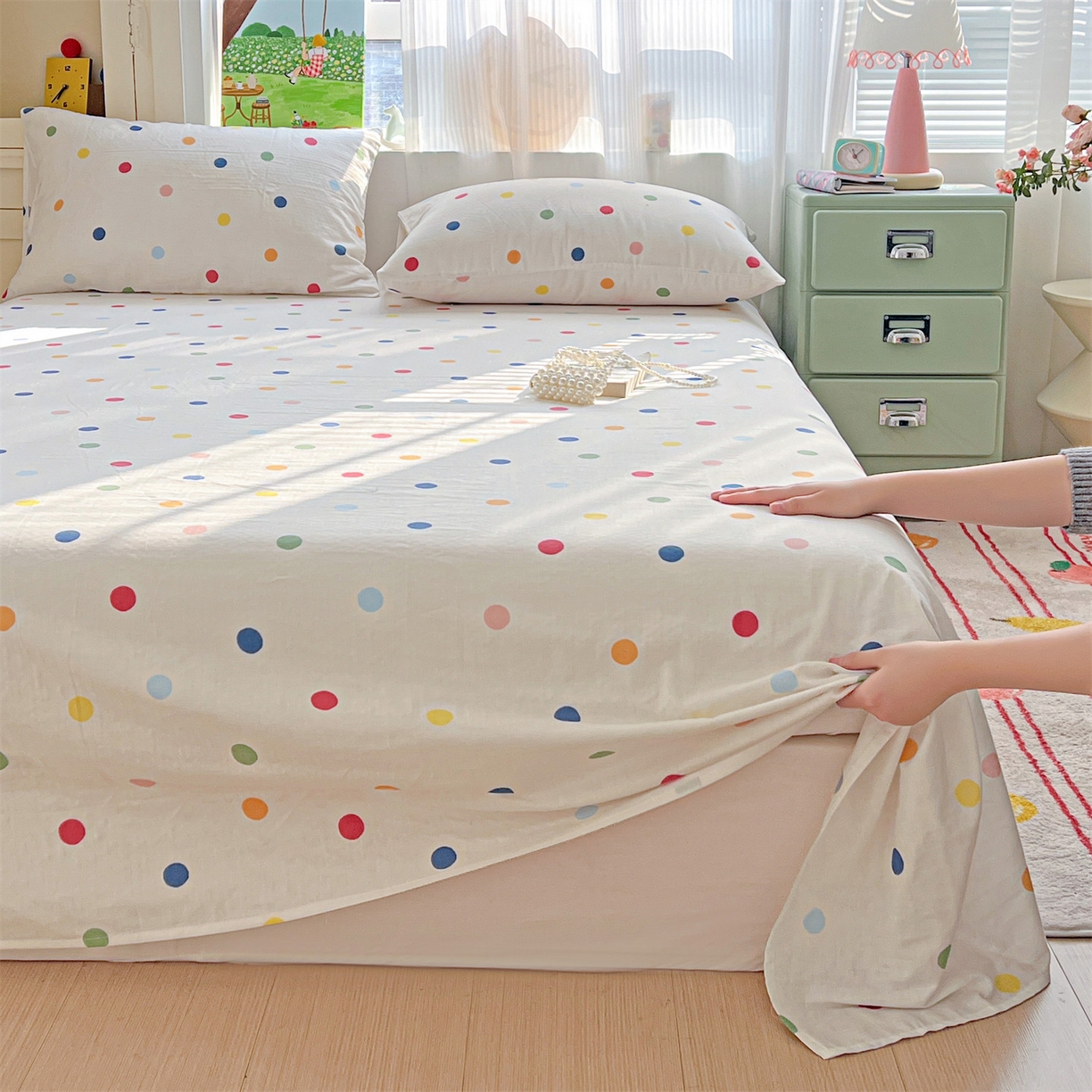 91家纺网 家纺一手货源 找家纺 （总）名兮家居 2026新款全棉纯棉A类双层纱单床单 床单单件