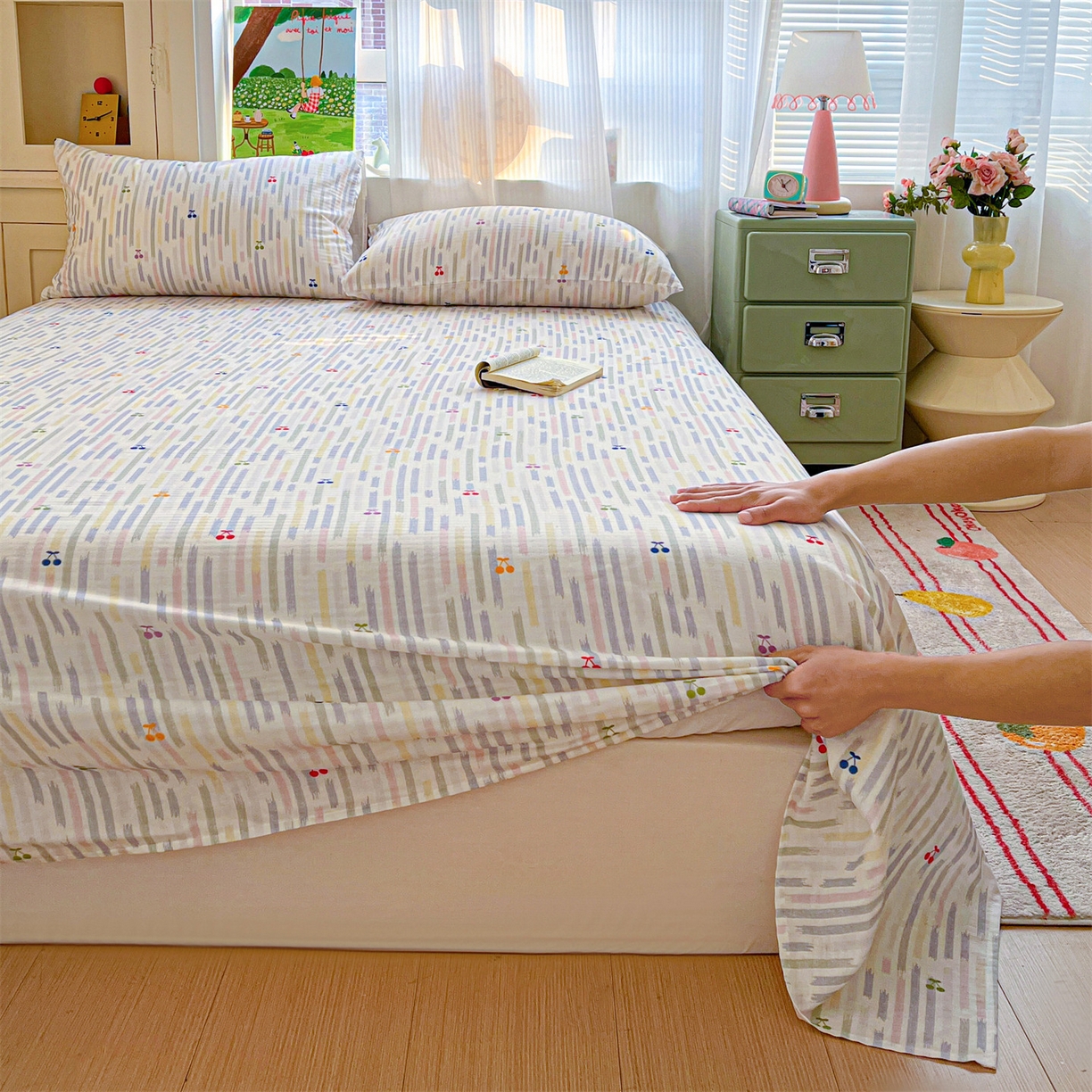 91家纺网 家纺一手货源 找家纺 （总）名兮家居 2026新款全棉纯棉A类双层纱单床单 床单单件