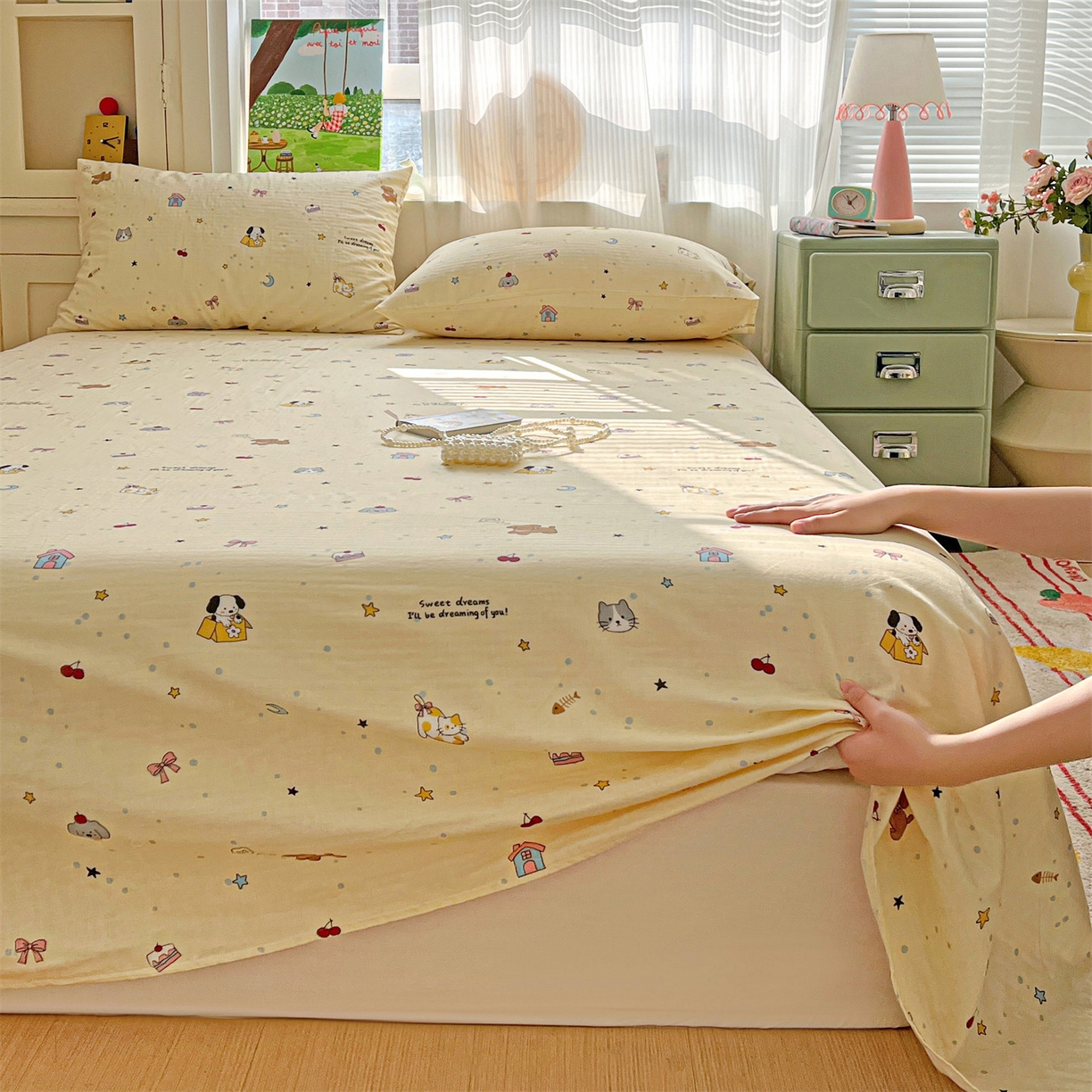 91家纺网 家纺一手货源 找家纺 （总）名兮家居 2026新款全棉纯棉A类双层纱单床单 床单单件