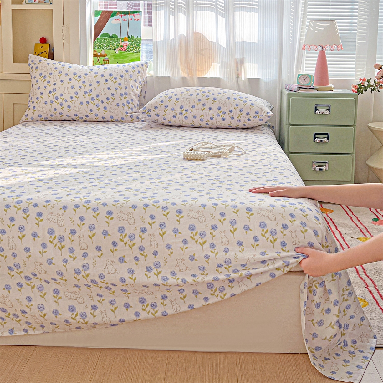 91家纺网 家纺一手货源 找家纺 （总）名兮家居 2026新款全棉纯棉A类双层纱单床单 床单单件