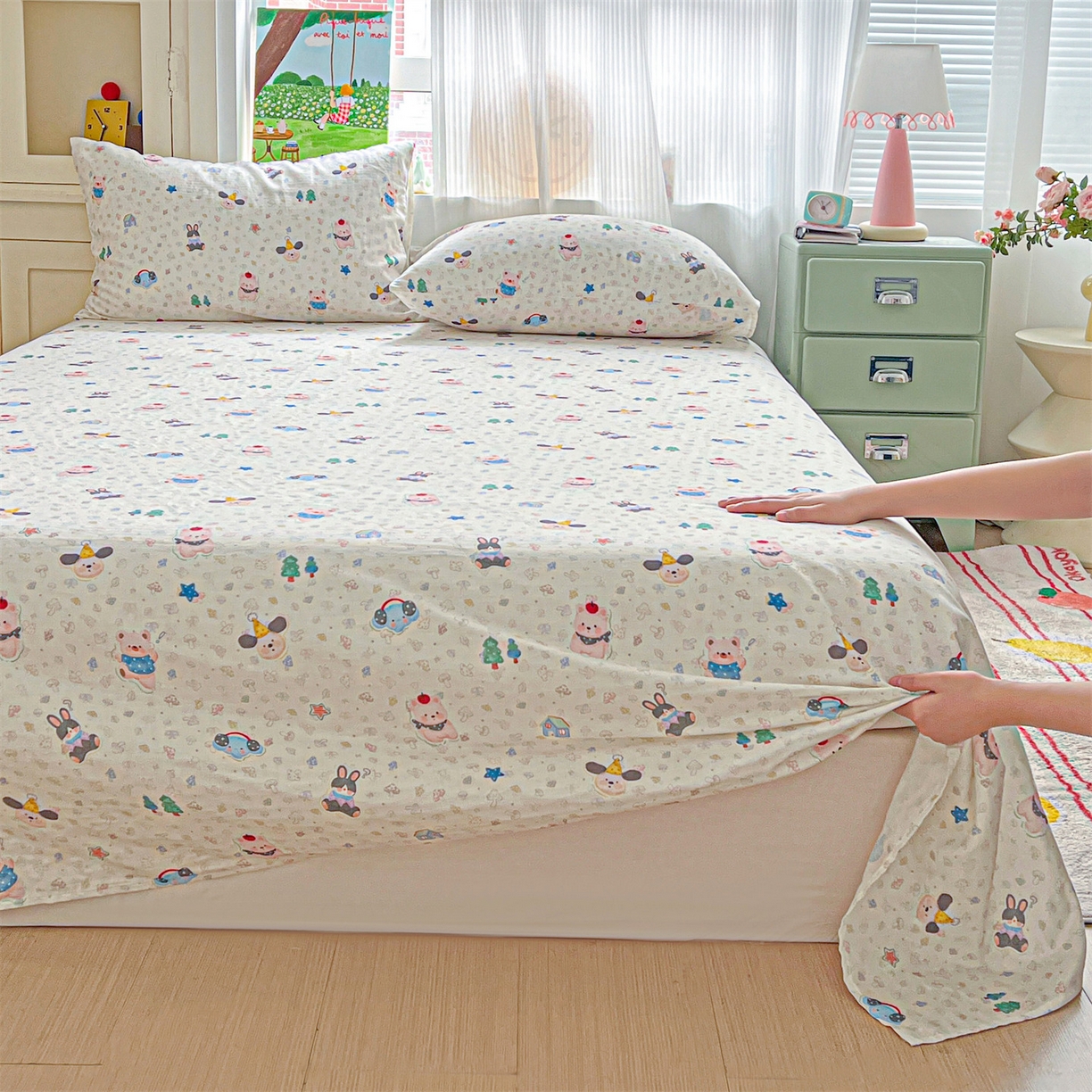 91家纺网 家纺一手货源 找家纺 （总）名兮家居 2026新款全棉纯棉A类双层纱单床单 床单单件