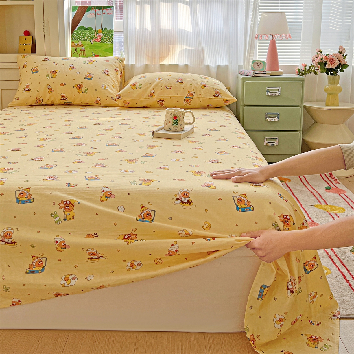 91家纺网 家纺一手货源 找家纺 （总）名兮家居 2026新款全棉纯棉A类双层纱单床单 床单单件