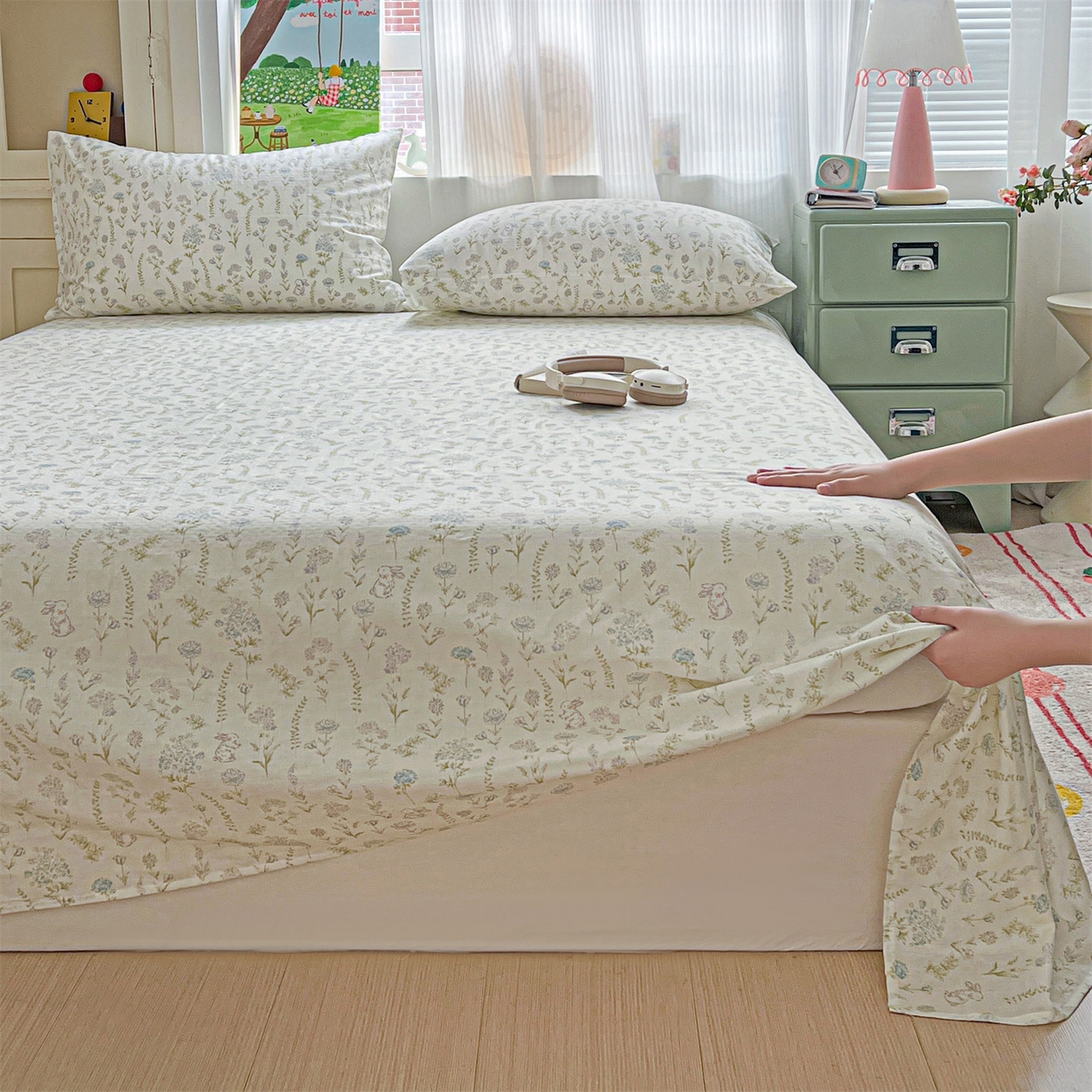 91家纺网 家纺一手货源 找家纺 （总）名兮家居 2026新款全棉纯棉A类双层纱单床单 床单单件