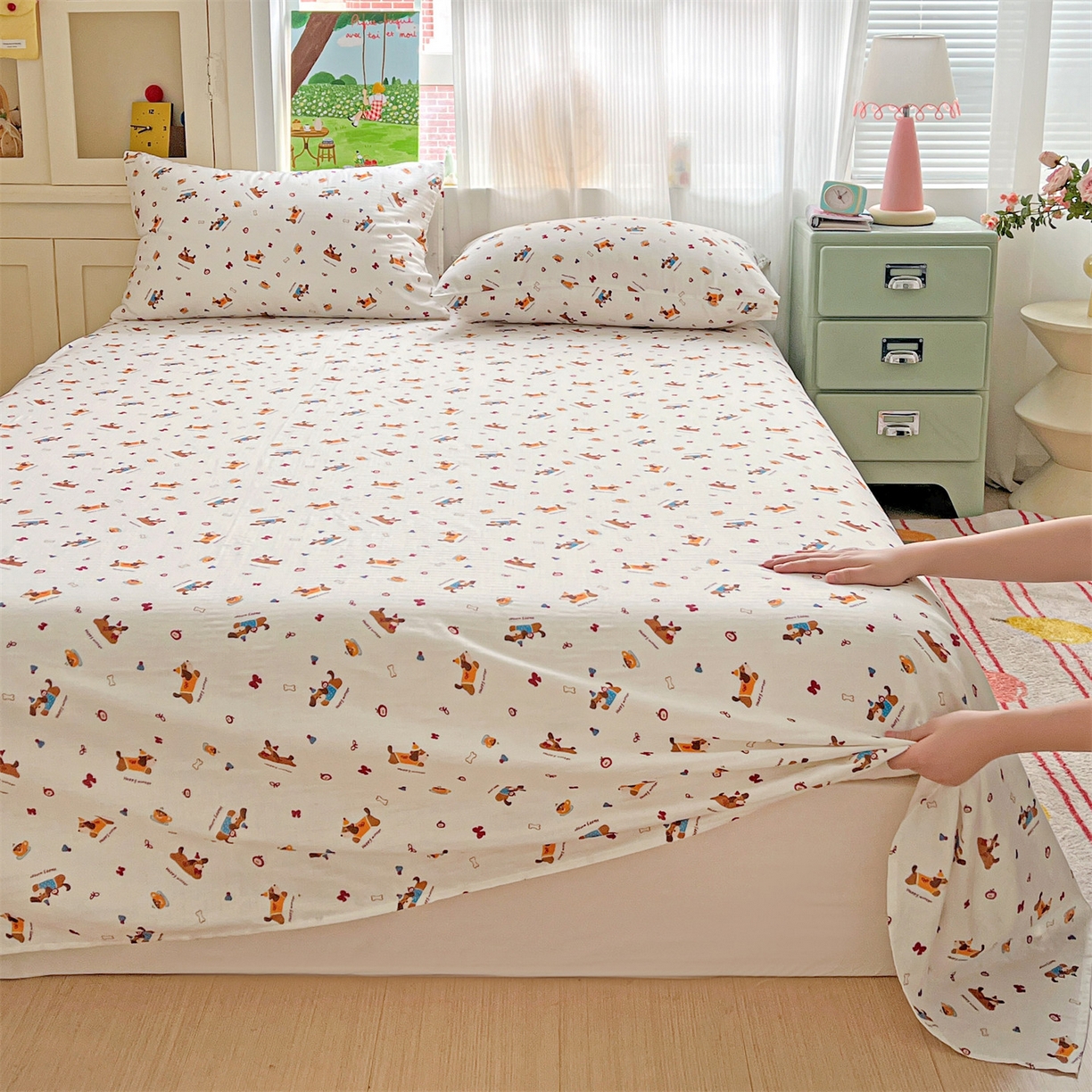 91家纺网 家纺一手货源 找家纺 （总）名兮家居 2026新款全棉纯棉A类双层纱单床单 床单单件