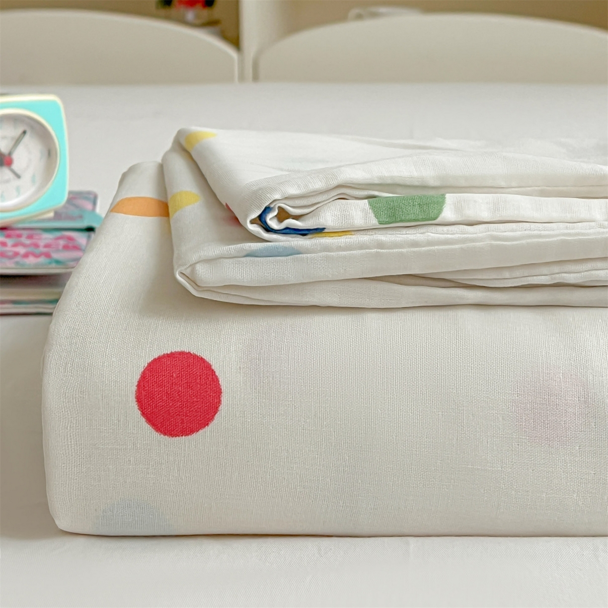 91家纺网 家纺一手货源 找家纺 名兮家居 2026新款全棉纯棉A类双层纱单床单 床单单件 双层纱-彩色波点