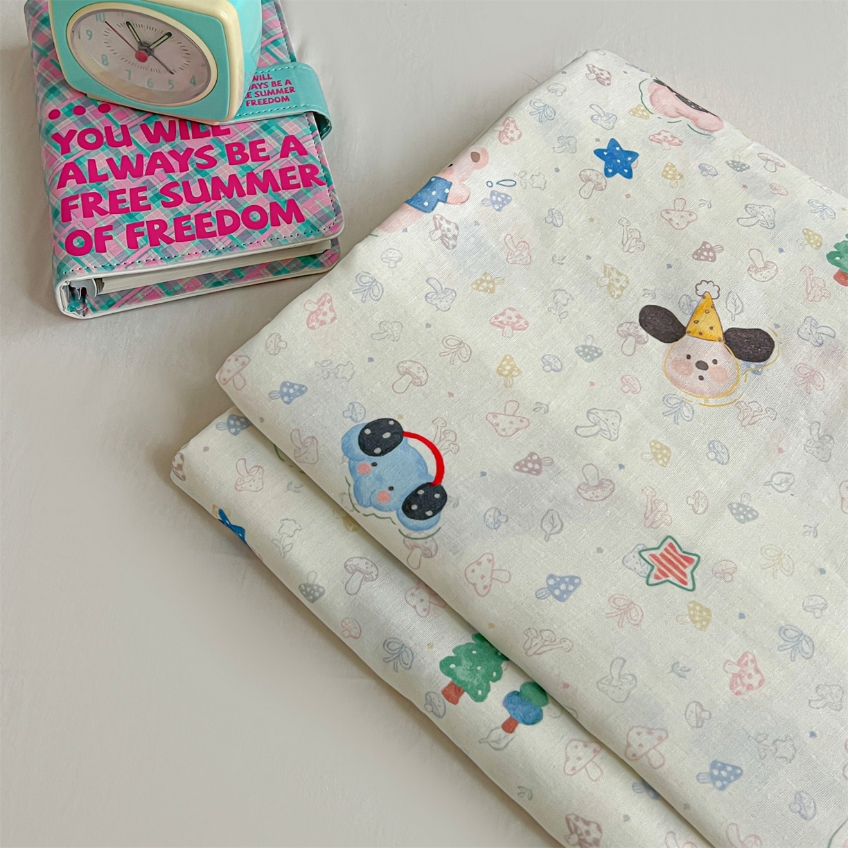 91家纺网 家纺一手货源 找家纺 名兮家居 2026新款全棉纯棉A类双层纱单床单 床单单件 双层纱-蘑菇屋