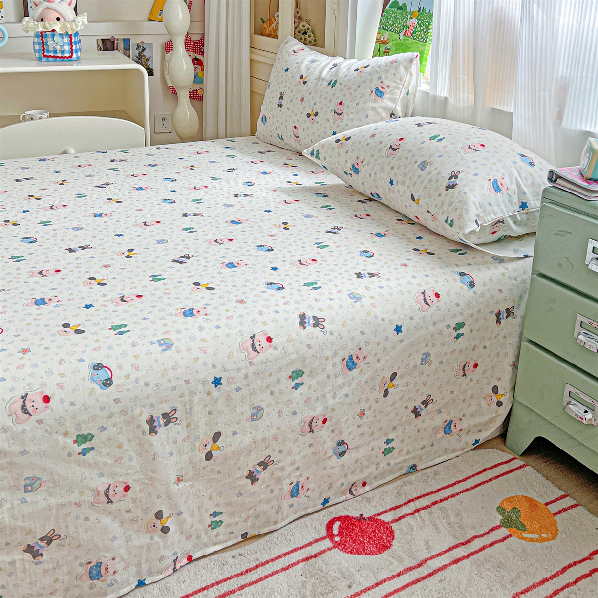 91家纺网 家纺一手货源 找家纺 名兮家居 2026新款全棉纯棉A类双层纱单床单 床单单件 双层纱-蘑菇屋