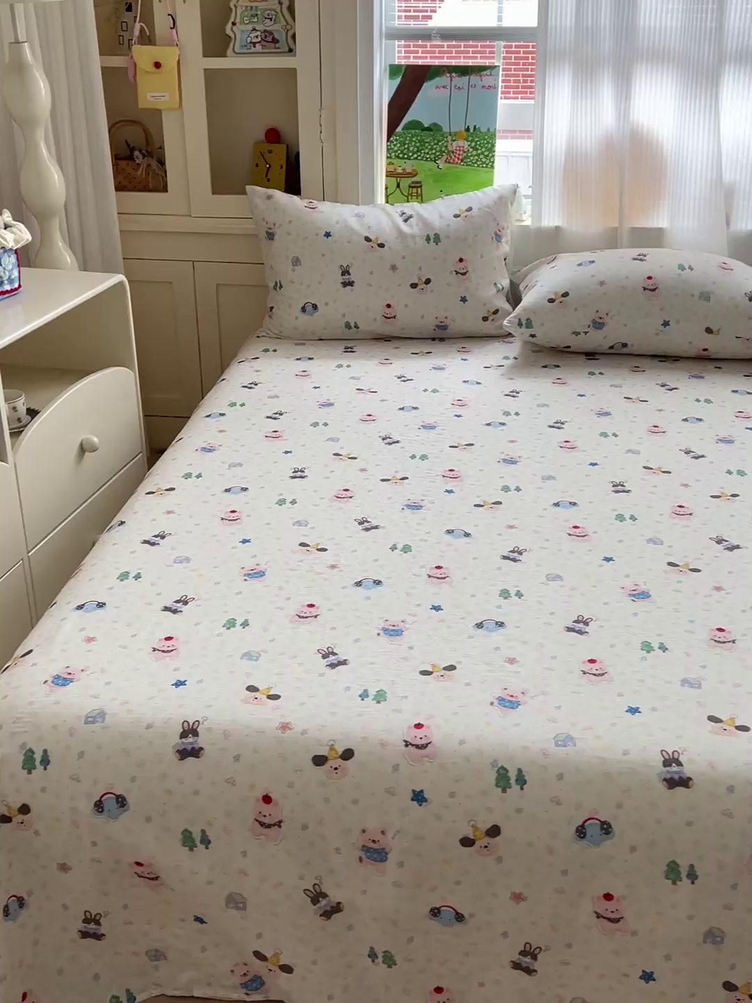 91家纺网 家纺一手货源 找家纺 名兮家居 2026新款全棉纯棉A类双层纱单床单 床单单件 双层纱-蘑菇屋