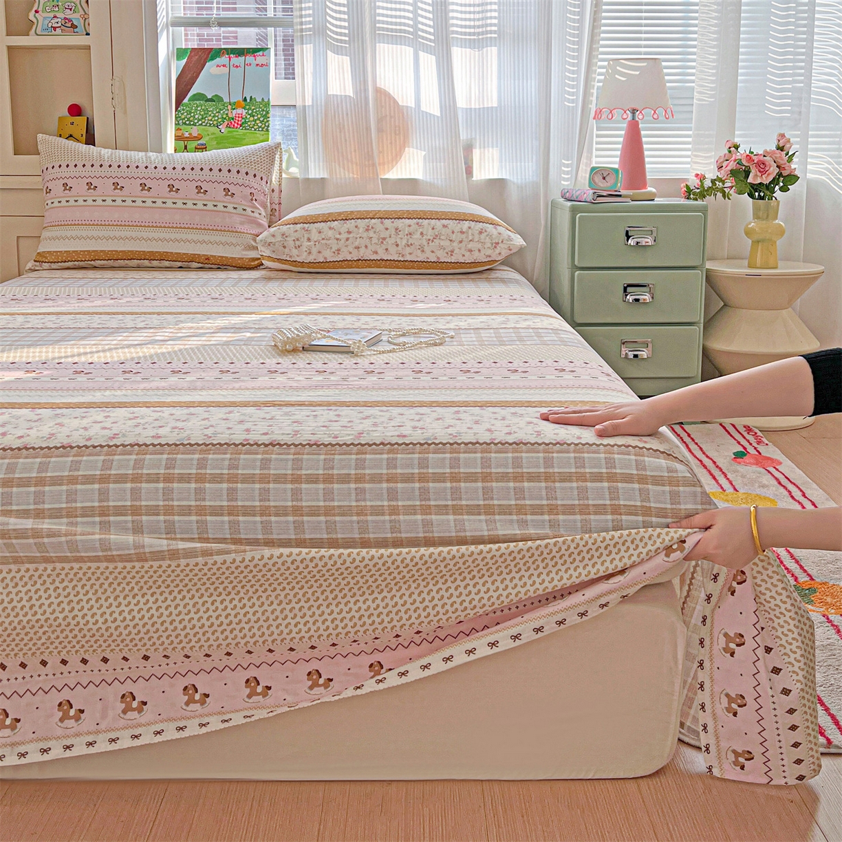 名兮家居 2026新款全棉纯棉A类双层纱单床单 床单单件 双层纱-木马集