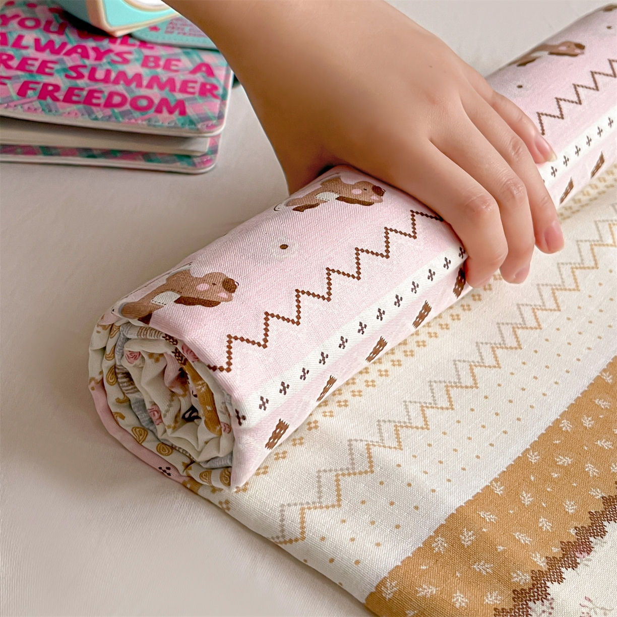 91家纺网 家纺一手货源 找家纺 名兮家居 2026新款全棉纯棉A类双层纱单床单 床单单件 双层纱-木马集