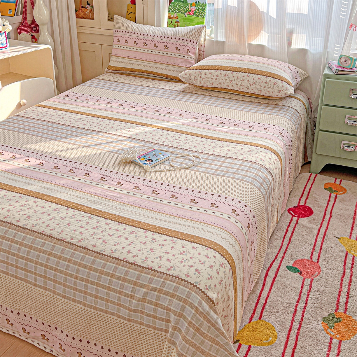 91家纺网 家纺一手货源 找家纺 名兮家居 2026新款全棉纯棉A类双层纱单床单 床单单件 双层纱-木马集