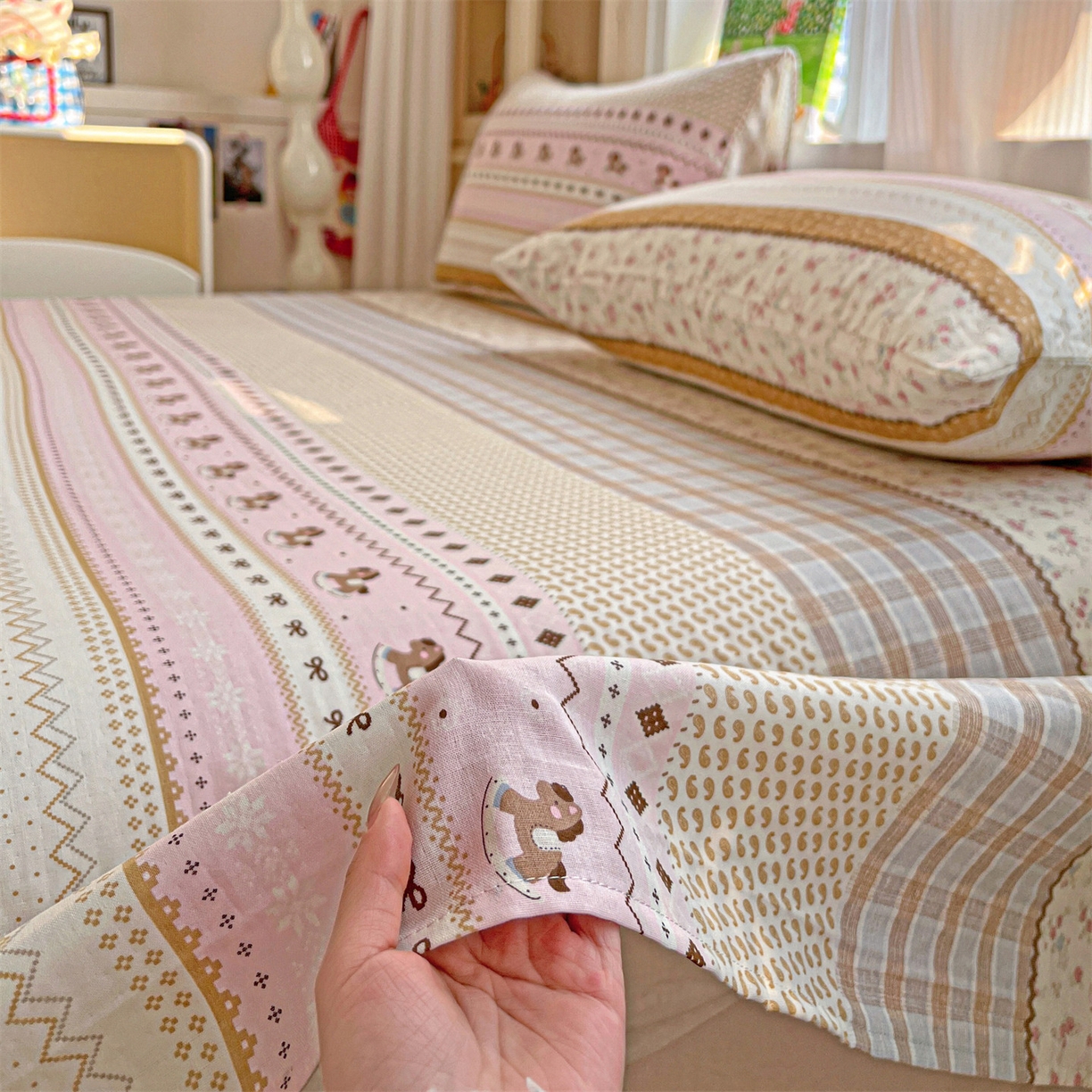 91家纺网 家纺一手货源 找家纺 名兮家居 2026新款全棉纯棉A类双层纱单床单 床单单件 双层纱-木马集