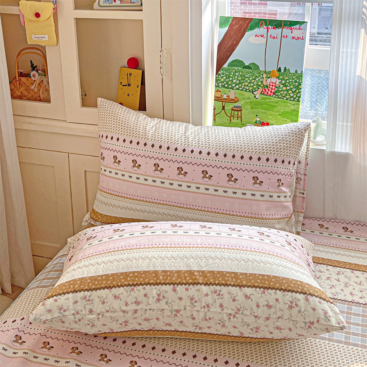 91家纺网 家纺一手货源 找家纺 名兮家居 2026新款全棉纯棉A类双层纱单床单 床单单件 双层纱-木马集