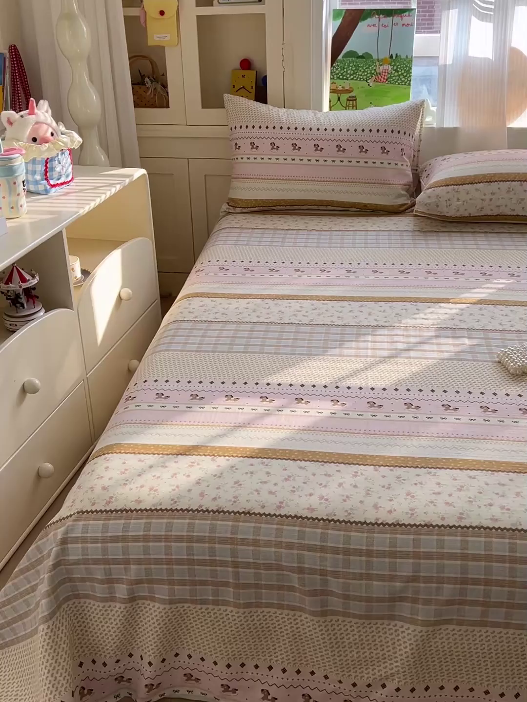 91家纺网 家纺一手货源 找家纺 名兮家居 2026新款全棉纯棉A类双层纱单床单 床单单件 双层纱-木马集