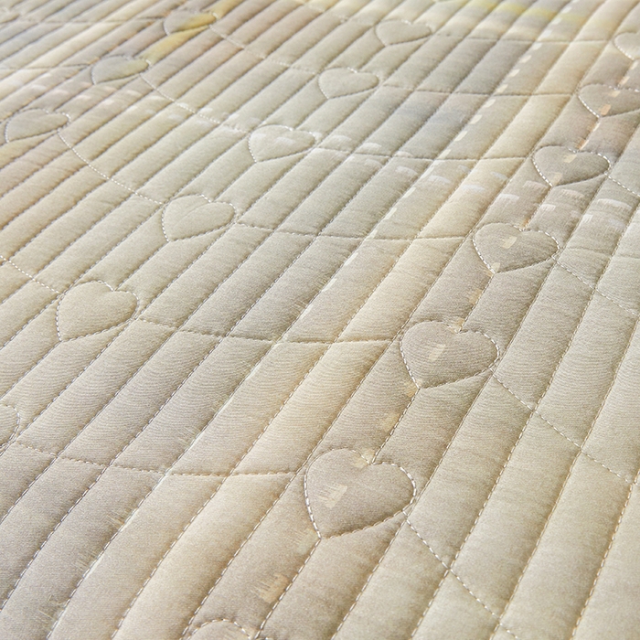 91家纺网 家纺一手货源 找家纺 宜凡家纺 2026新款全棉数码印花床盖三件套格子系列 光之羽-绿