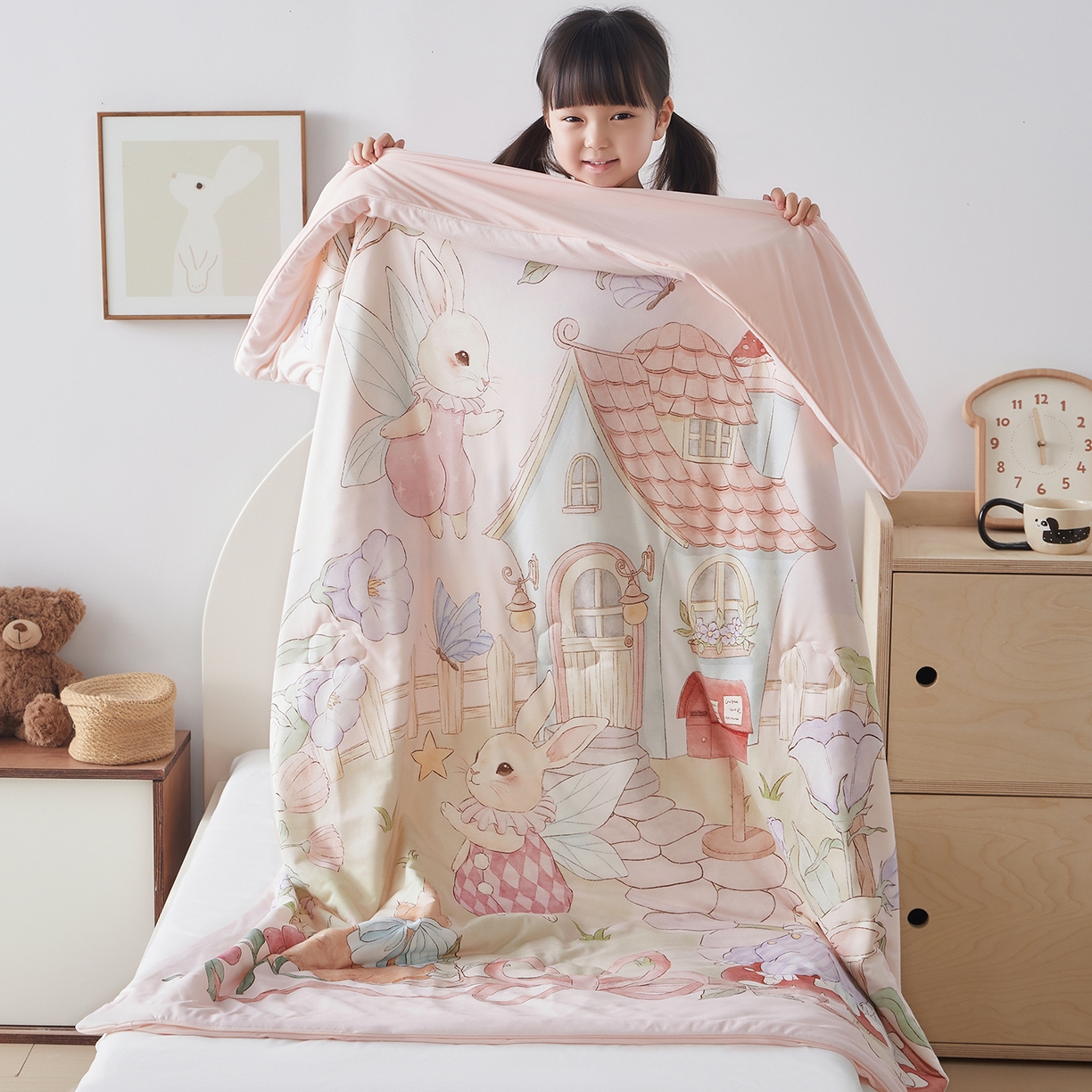 （总）荷马之梦 2026新款凉凉梦境-原创手绘母婴风针织凉感山茶蚕丝儿童双感夏被夏凉被空调被