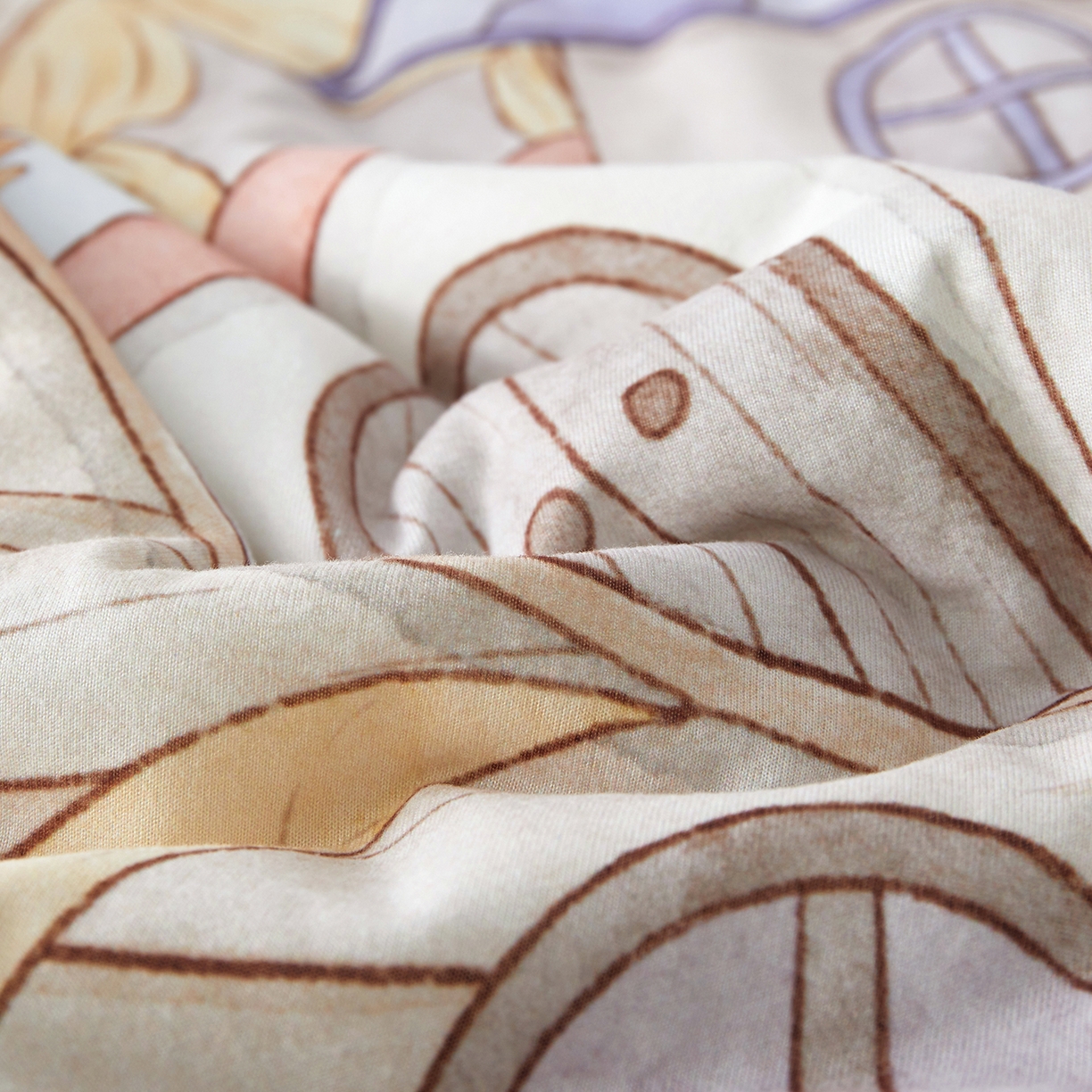 91家纺网 家纺一手货源 找家纺 荷马之梦 2026新款凉凉梦境-原创手绘母婴风针织凉感山茶蚕丝儿童双感夏被夏凉被空调被 云端国度