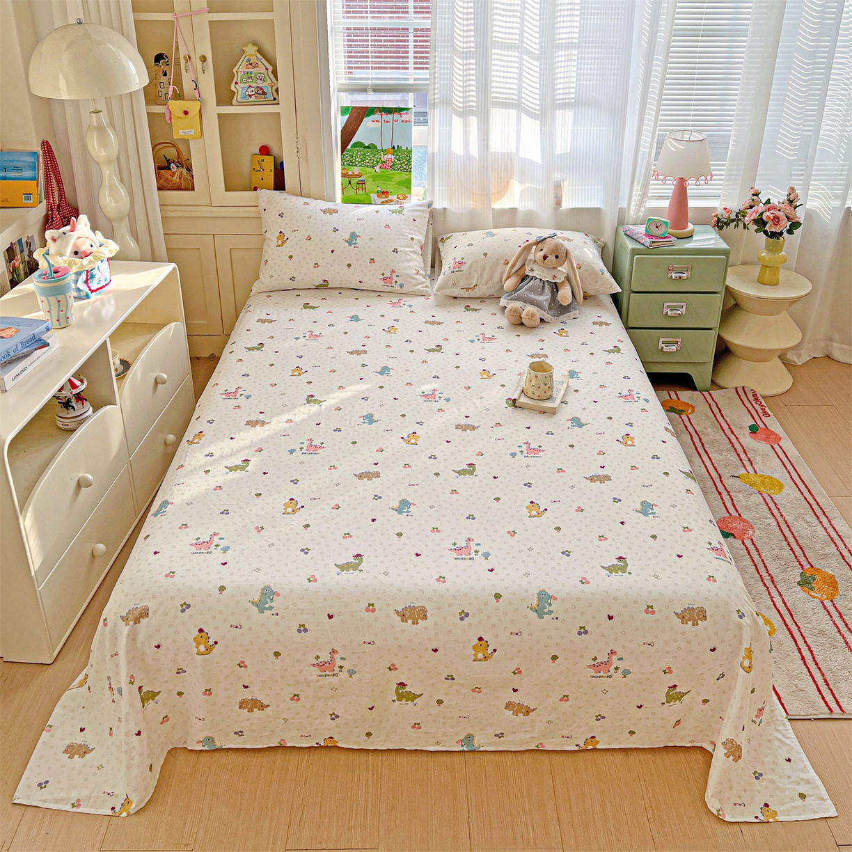 91家纺网 家纺一手货源 找家纺 名兮家居 2026新款全棉纯棉A类双层纱单床单 床单单件 双层纱-趣味王国