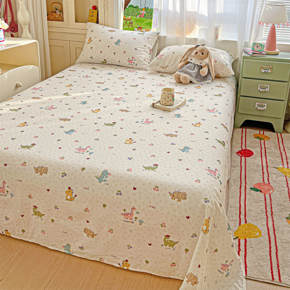 91家纺网 家纺一手货源 找家纺 名兮家居 2026新款全棉纯棉A类双层纱单床单 床单单件 双层纱-趣味王国