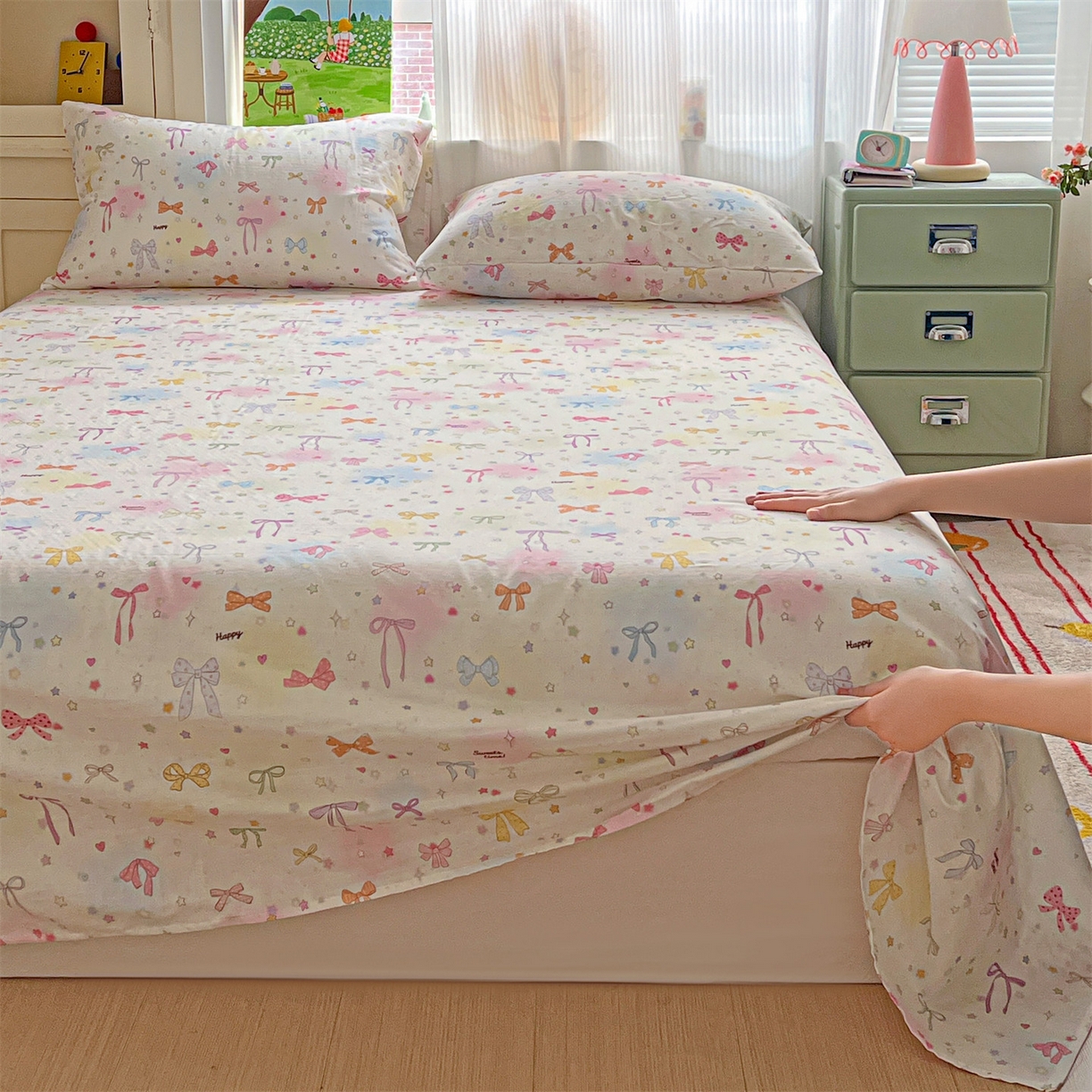 名兮家居 2026新款全棉纯棉A类双层纱单床单 床单单件 双层纱-碎星蝶舞