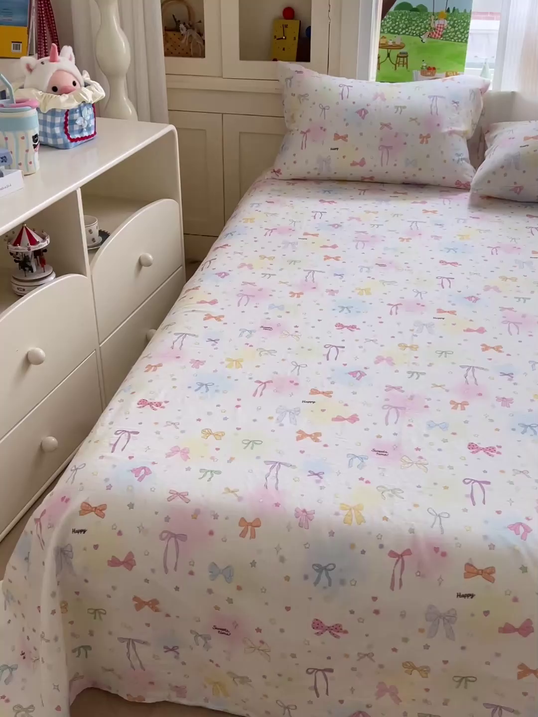 91家纺网 家纺一手货源 找家纺 名兮家居 2026新款全棉纯棉A类双层纱单床单 床单单件 双层纱-碎星蝶舞