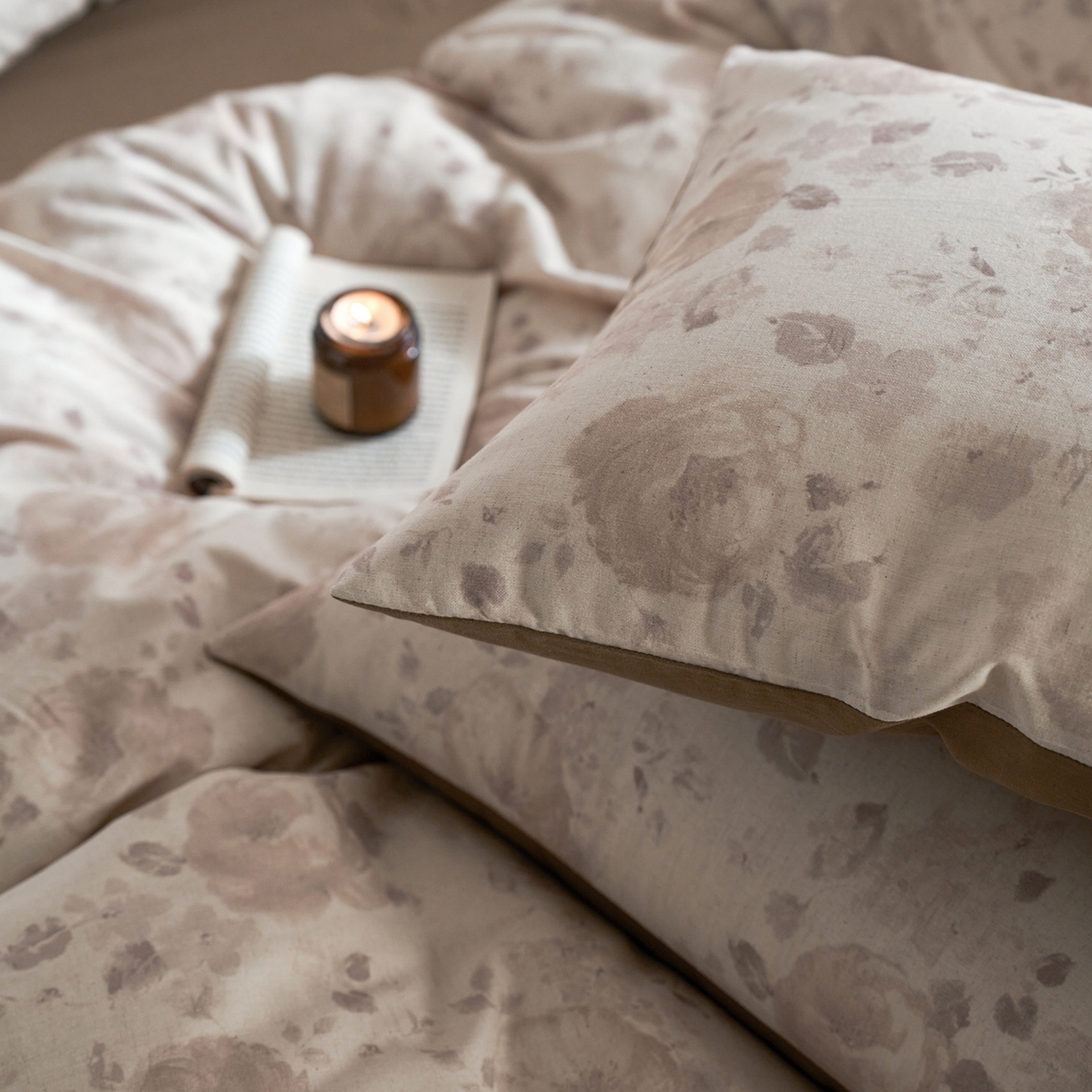 91家纺网 家纺一手货源 找家纺 如一 2026新款A类复古全棉棉麻印花四件套 花叙