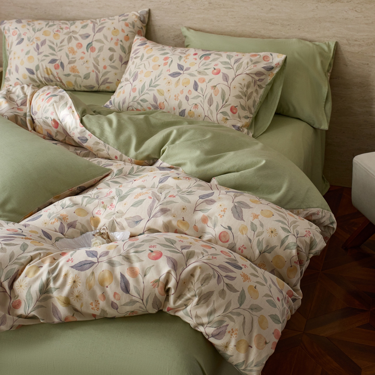 91家纺网 家纺一手货源 找家纺 （总）如一 2026新款A类复古全棉棉麻印花四件套