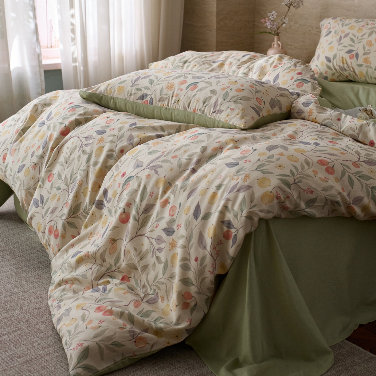 91家纺网 家纺一手货源 找家纺 （总）如一 2026新款A类复古全棉棉麻印花四件套