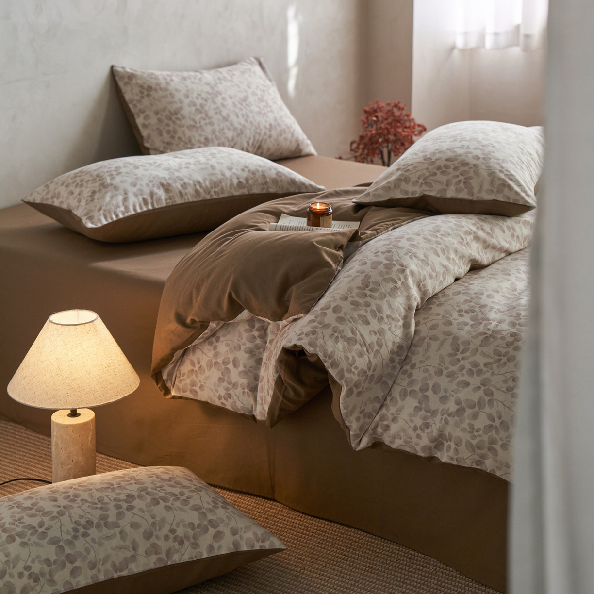 91家纺网 家纺一手货源 找家纺 如一 2026新款A类复古全棉棉麻印花四件套 觅影