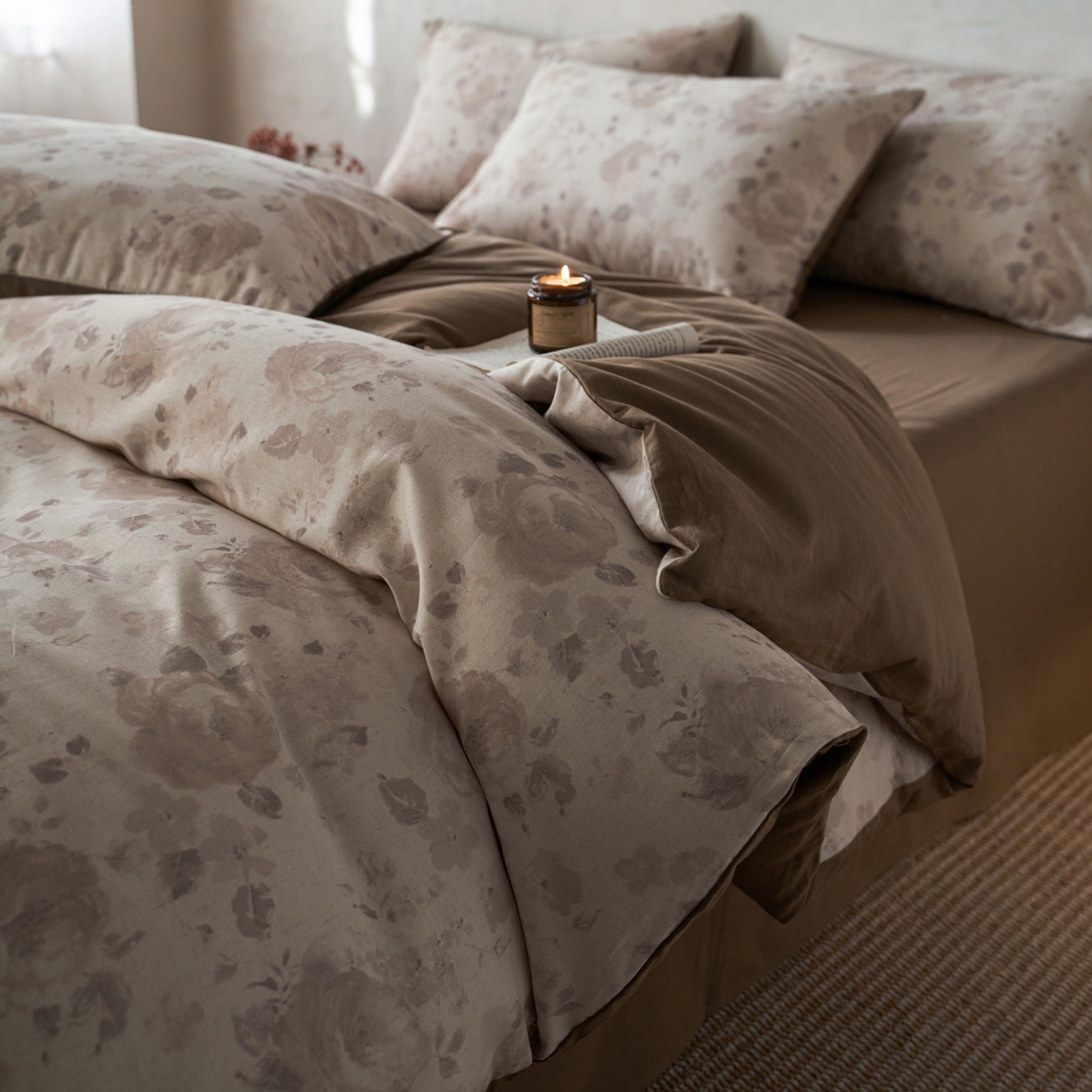 如一 2026新款A类复古全棉棉麻印花四件套 花叙