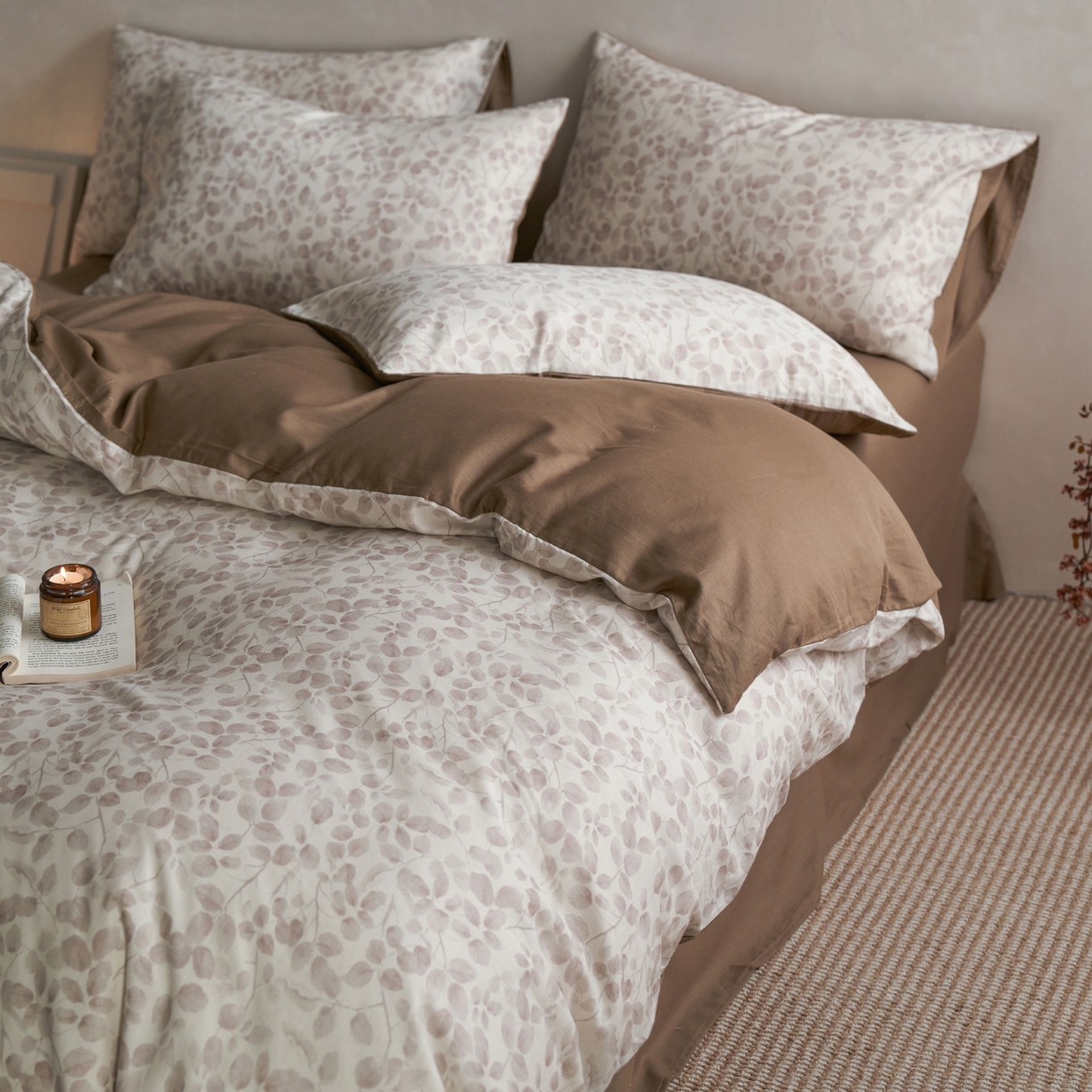 91家纺网 家纺一手货源 找家纺 如一 2026新款A类复古全棉棉麻印花四件套 觅影