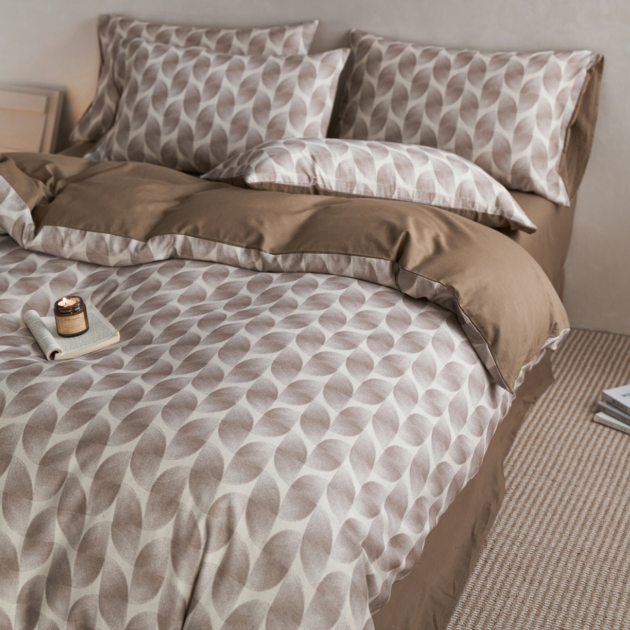 91家纺网 家纺一手货源 找家纺 如一 2026新款A类复古全棉棉麻印花四件套 浮绘