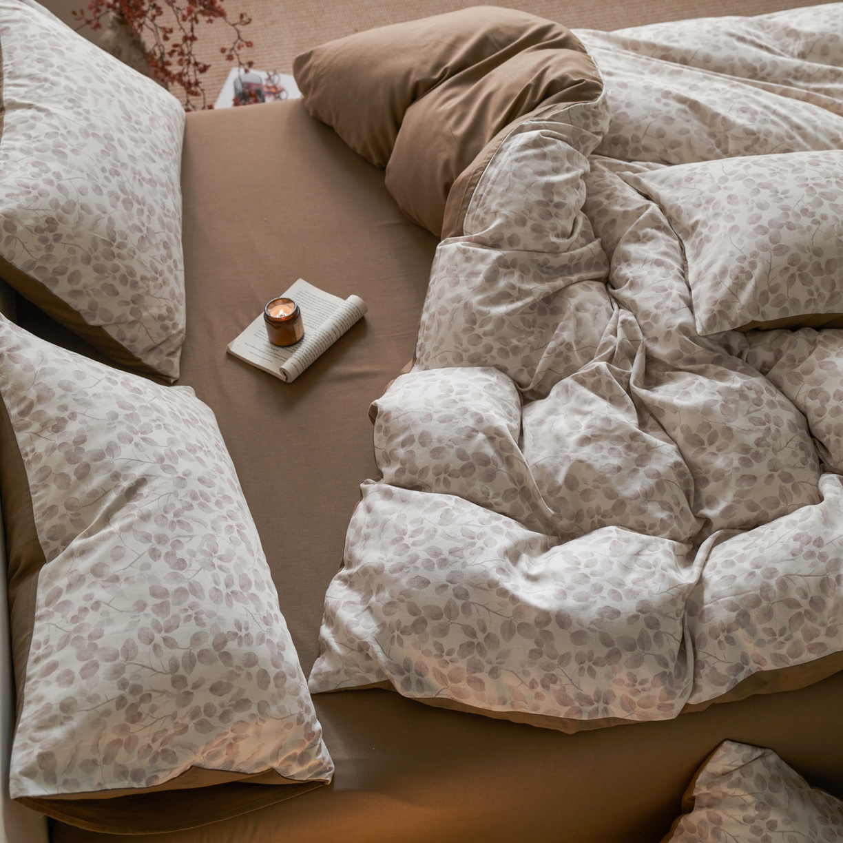 91家纺网 家纺一手货源 找家纺 如一 2026新款A类复古全棉棉麻印花四件套 觅影