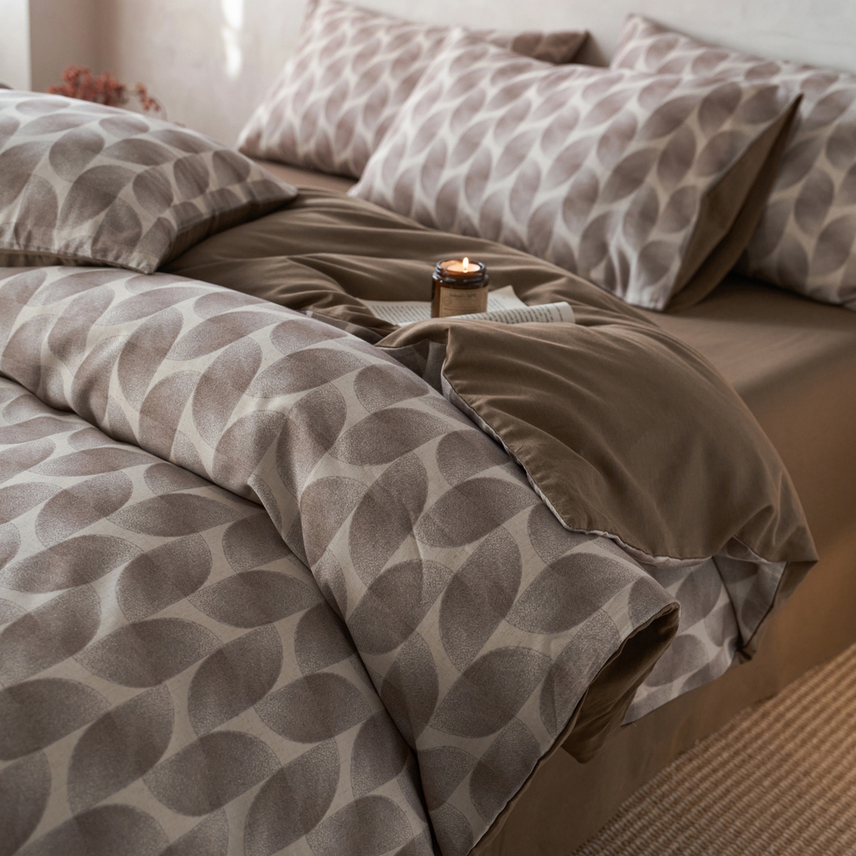 如一 2026新款A类复古全棉棉麻印花四件套 浮绘